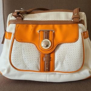Nine West orange and white purse